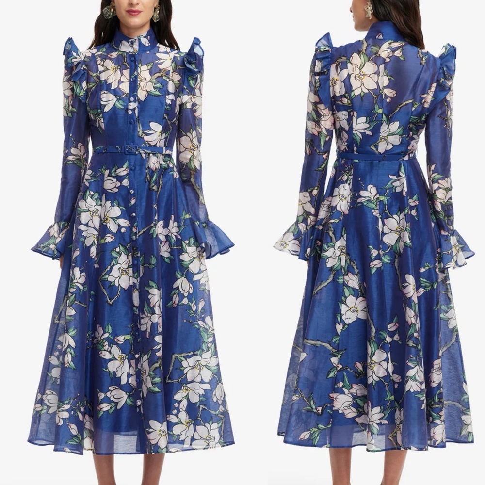 Brand New- Leo Lin Katrina Butterfly Sleeve Midi Dress 💙✨ - Picture 8 of 14